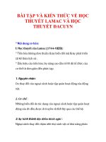 BÀI TẬP VÀ KIẾN THỨC VỀ HỌC THUYẾT LAMAC VÀ HỌC THUYẾT ĐACUYN pps