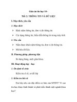 Giáo án tin học 10 - Tiết 2: THÔNG TIN VÀ DỮ LIỆU doc