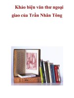 Khảo biện văn thư ngoại giao của Trần Nhân Tông ppt