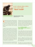 KHẢ NĂNG SINH SẢN CỦA NAM GIỚI “Quo vadis” ppt