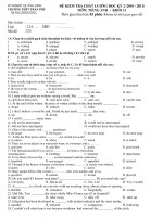 ĐỀ KIỂM TRA CHẤT LƯỢNG HỌC KỲ 2 (2010 - 2011) MÔN: TIẾNG ANH - KHỐI 12 - TRƯỜNG THPT TRẦN PHÚ pot