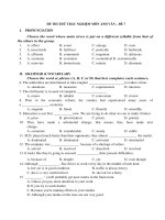 ĐỀ THI THỬ TRẮC NGHIỆM MÔN ANH VĂN – ĐỀ 7 ppsx