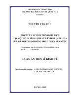 Tổ chức các hoạt động du lịch tại một số di tích lịch sử   văn hóa quốc gia của hà nội theo hướng phát triển bền vững