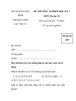 ĐỀ THI TRẮC NGHIỆM HỌC KỲ I MÔN Tin học 10 - đề 1 doc