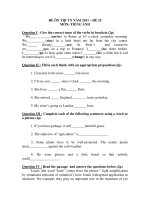 ĐỀ ÔN THI TN NĂM 2011 – ĐỀ 25 MÔN: TIẾNG ANH doc