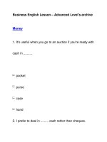 Business English Lesson – Advanced Level''''s archiveMoney pdf