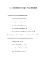 CÂU HỎI TRẮC NGHIỆM PHẦN PROTEIN doc