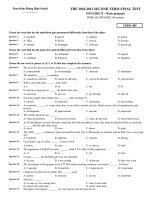 THE 2010-2011 TEST ENGLISH 12 - CODE 405 pot