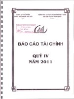 CÔNG TY cổ PHẦN PHÁT TRIỂN NHÀ THỦ đức báo cáo tài chính quý 4 năm 2011