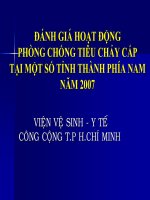 ĐÁNH GIÁ HOẠT ĐỘNG PHÒNG CHỐNG TIÊU CHẢY CẤP TẠI MỘT SỐ TỈNH THÀNH PHÍA doc