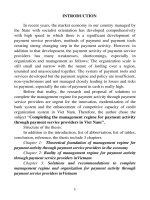 tóm tắt tiếng anh hoàn thiện cơ chế quản lý hoạt động thanh toán qua các tổ chức cung ứng dịch vụ thanh toán ở việt nam