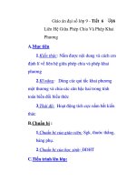 Giáo án đại số lớp 9 - Tiết 6 Liên Hệ Giữa Phép Chia Và Phép Khai Phương ppt