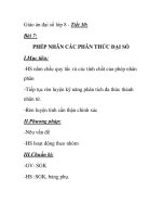 Giáo án đại số lớp 8 - Tiết 30: PHÉP NHÂN CÁC PHÂN THỨC ĐẠI SỐ ppt
