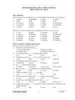 BỘ ĐỀ KIỂM TRA CHẤT LƯỢNG NĂM 2011 MÔN: ANH VĂN – ĐỀ 13 ppsx