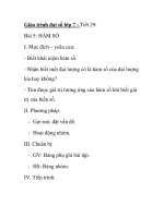 Giáo trình đại số lớp 7 - Tiết 29: HÀM SỐ pptx