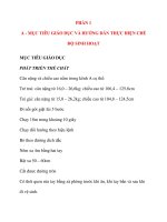 PHẦN 1 A - MỤC TIÊU GIÁO DỤC VÀ HƯỚNG DẪN THỰC HIỆN CHẾ ĐỘ SINH HOẠT pptx
