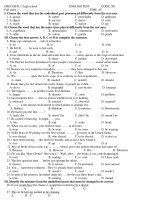 ENGLISH TEST CODE :301 - DIEN CHAU 2 high school pps