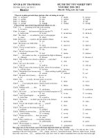 ĐỀ THI THỬ TỐT NGHIỆP THPT NĂM HỌC 2010- 2011 Môn thi: Tiếng Anh - Bài số 11 pot