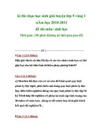 kì thi chọn học sinh giỏi huyện lớp 9 vòng 1 nĂm học 2010-2011 môn: sinh đề 1+2+3 potx