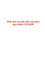Phân tích các tính chất cảm quan thực phẩm CB 2010B ppt