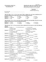 ĐỀ KIỂM TRA HỌC KỲ II NĂM HỌC 2010-2011 MÔN TIẾNG ANH LỚP 12 THPT ppsx