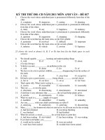 KỲ THI THỬ ĐH- CĐ NĂM 2011 MÔN ANH VĂN – ĐỀ 017 pptx