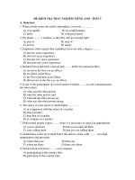 ĐỀ KIỂM TRA TRẮC NGHIỆM TIẾNG ANH - TEST 5 pptx