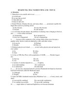 ĐỀ KIỂM TRA TRẮC NGHIỆM TIẾNG ANH - TEST 22 pptx
