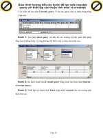 Giáo trình hướng dẫn các bước để tạo một crosstab query với thiết lập các thuộc tính total và crosstab p1 pptx