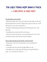 TÀI LIỆU TỔNG HỢP SINH 8 THCS – CHƯƠNG X:NỘI TIẾT docx