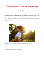 Những thói quen xấu khiến tình yêu chết yểu docx