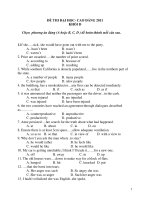 ĐỀ THI ĐẠI HỌC- CAO ĐẲNG 2011 - KHỐI D doc