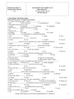 KÌ THI THỬ TỐT NGHIỆP LẦN 2 Môn: Tiếng Anh - MÃ ĐỀ THI:124 pdf