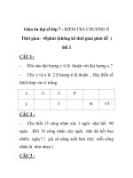Giáo án đại số lớp 7 - KIỂM TRA CHƯƠNG II potx