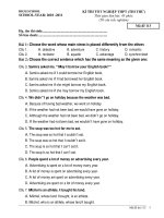 KỲ THI TỐT NGHIỆP THPT (THI THỬ) NĂM 2011 - Mã đề 113 doc