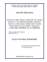 Khảo sát độc tính và một số tác dụng dược lý có thể hỗ trợ điều trị ung thư của viên thực phẩm chức năng tổng hợp từ cao chiết capsaicin, curcumin, piperine, glycyrrhizin
