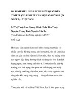 BÁO CÁO KHOA HỌC: 