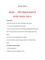 Đạo đức: Đề bài:TÔN TRỌNG KHÁCH NƯỚC NGOÀI (Phần 1) ppt