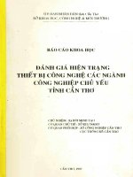 Đánh giá hiện trạng thiết bị công nghệ các ngành công nghiệp chủ yếu Tỉnh Cần Thơ