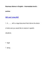Business Idioms in English – Intermediate level''''sarchiveWill’ and ‘Living Will’ doc