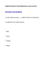 English Grammar Tests-Elementary Level''''s archiveChit Chat: In the Aeroplane potx