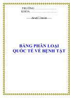 BẢNG PHÂN LOẠI QUỐC TẾ VỀ BỆNH TẬT ppt