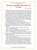 Giáo án cho trẻ khiếm thính: Phát hiện sớm tật Điếc -Khiếm thính và sự can thiệp.(Phần 2) docx