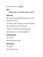 Giáo án đại số lớp 8 - Tiết 31: PHÉP CHIA CÁC PHÂN THỨC ĐẠI SỐ ppsx