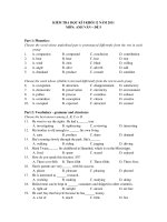 KIỂM TRA HỌC KÌ I KHỐI 12 NĂM 2011 MÔN: ANH VĂN – ĐỀ 5 pptx