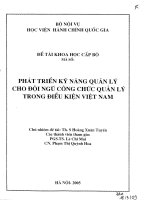 Phát triển kỹ năng quản lý cho đội ngũ công chức quản lý trong điều kiện Việt Nam