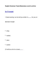 English Grammar Tests-Elementary Level''''s archiveOn TV tonight potx