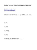English Grammar Tests-Elementary Level''''s archiveChit Chat: At the pub potx