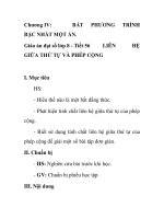 Giáo án đại số lớp 8 - Tiết 56 LIÊN HỆ GIỮA THỨ TỰ VÀ PHÉP CỘNG ppsx