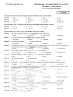 THE 2010-2011 TEST ENGLISH 12 - CODE 101 docx